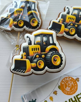 Пряник имбирный "Экскаватор", 10 см