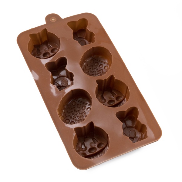 Форма силиконовая для шоколада «Пасха» , 8 ячеек