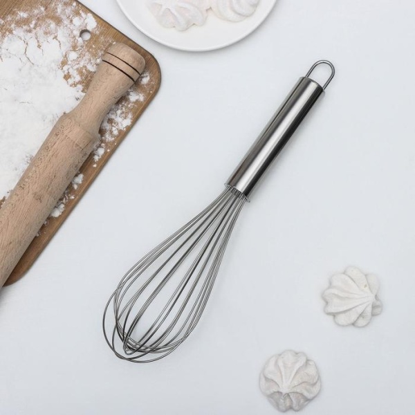 Венчик для взбивания KONFINETTA «Сильвер», струна 1,3 мм, 35×7×7 см Венчик для взбивания KONFINETTA «Сильвер», струна 1,3 мм, 35×7×7 см