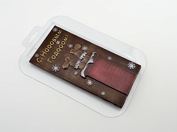 Форма пластиковая для шоколада "Санта в трубе"