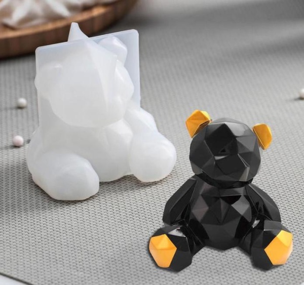 Силиконовый молд Геометрический мишка