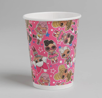 Стакан бумажный "Cake to go" «Кукла LOL»,  250 мл