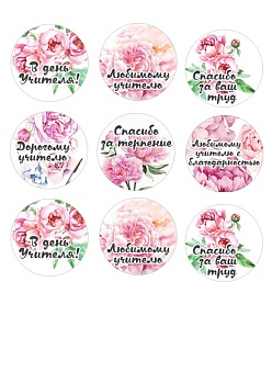 Капкейки учителю №7, картинка на сахарной бумаге