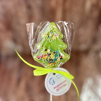 Леденец из изомальта "Погремушка", Елка, 4 см