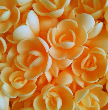 Цветы вафельные персиковые "Роза большая", 1 шт