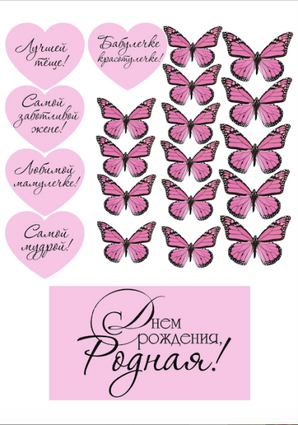 Маме №6, картинка на сахарной бумаге